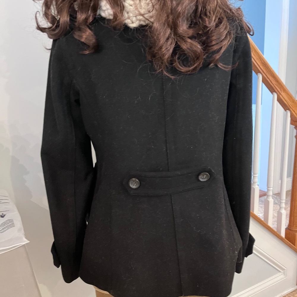 Gap Black Wool Pea Coat Size Small - Picture 6 of 13